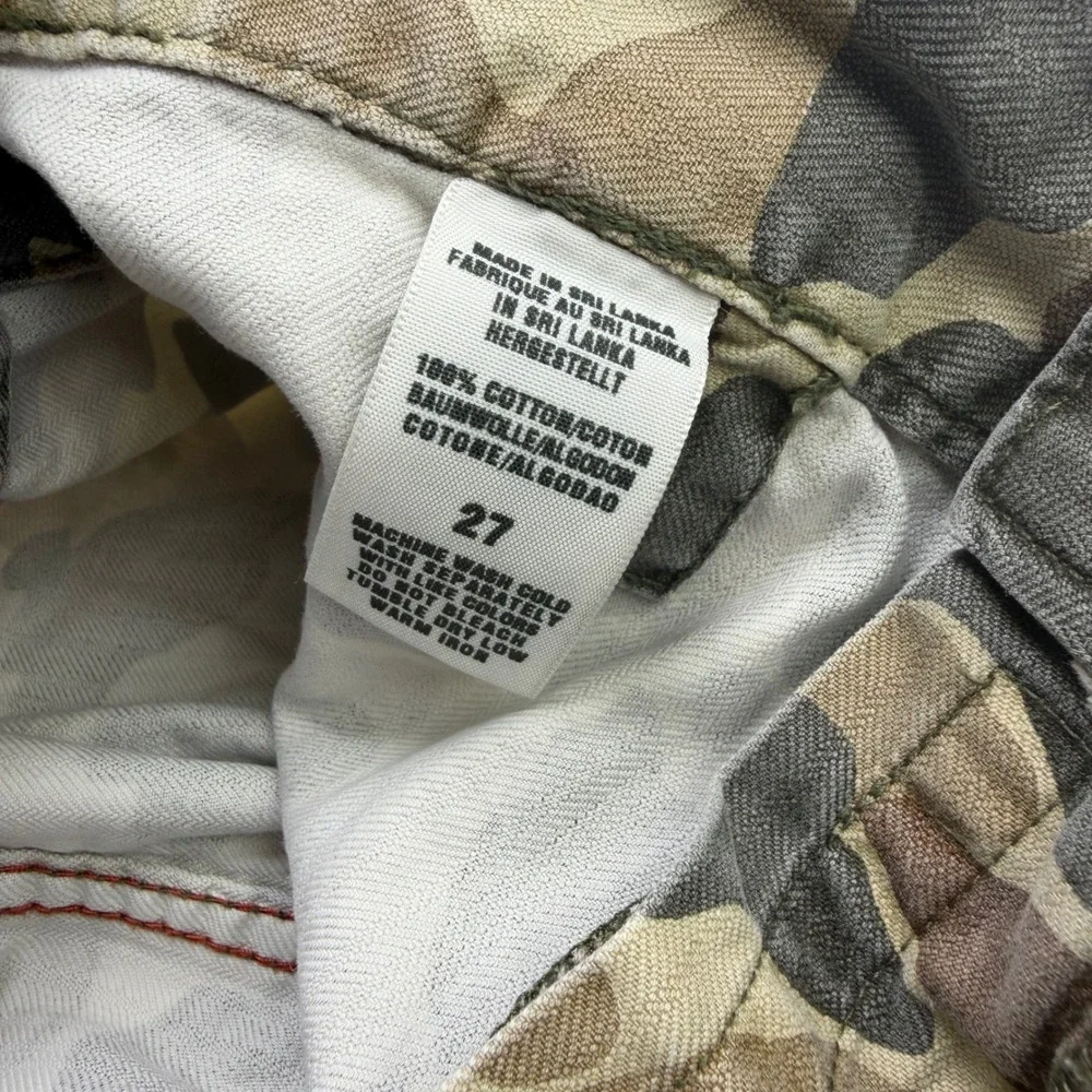 Y2K Lucky Brand Mini Skirt Green Camo Cargo Pockets‎ Sz 4/27 2000's Grunge
